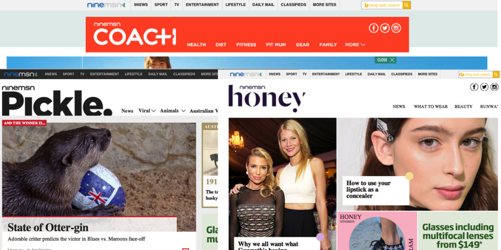 ninemsn coach, honey and pickle 1200x600