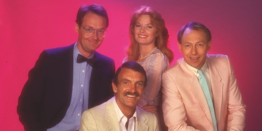 Original Beyond 2000 hosts Jeff Watson, Iain Finlay, Carmel Travers and Chris Ardill-Guinness