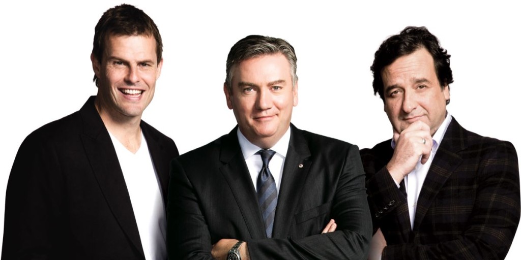 The Hot Breakfast team Luke Darcy, Eddie McGuire and Shannon Molloy