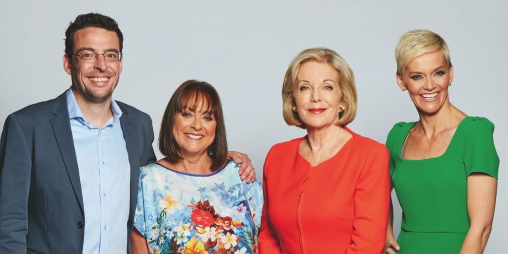 Joe Hildebrand, Denise Drysdale, Ita Buttrose and Jessica Rowe