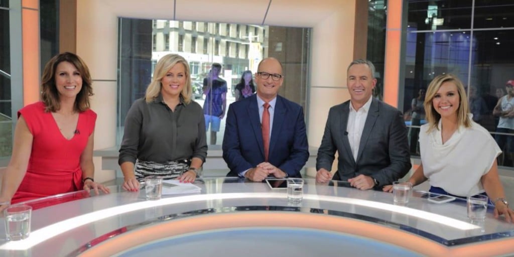 Natalie Barr, Samantha Armytage, David Koch, Mark Beretta and Edwina Bartholomew