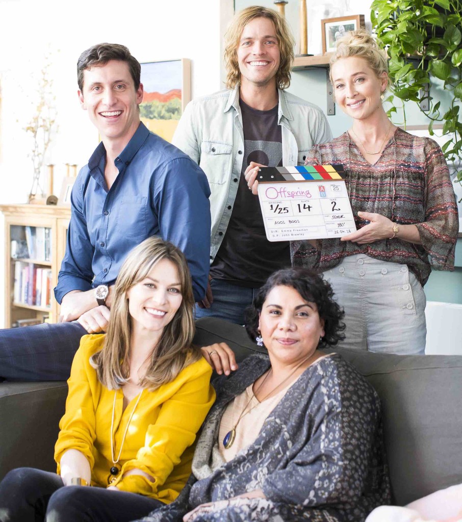 Offspring Season 6. Back - TJ Power, Richard Davies, Asher Keddie. Seated - Kat Stewart, Deborah Mailman