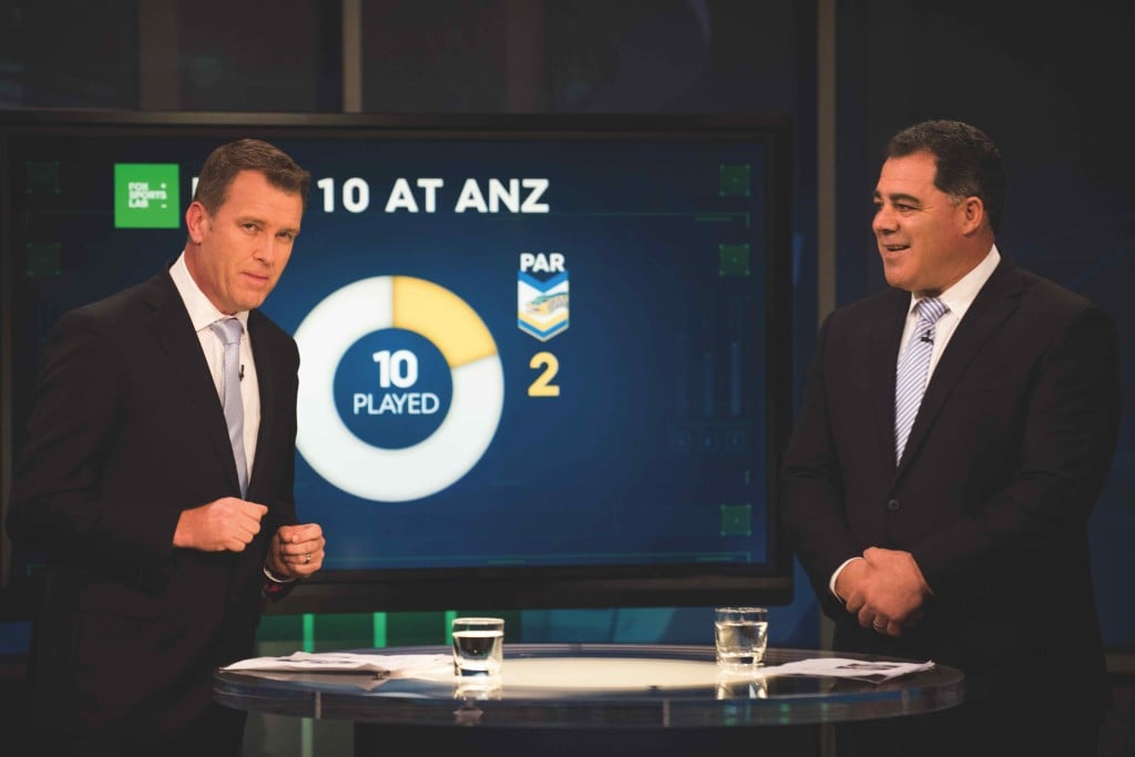 Andrew Voss and Mal Meninga on set