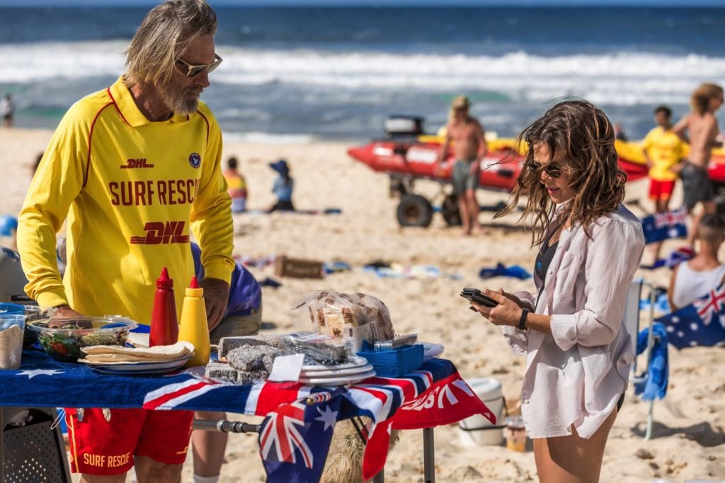 Geoff Morrell meets on-screen daughter Stone on the beach