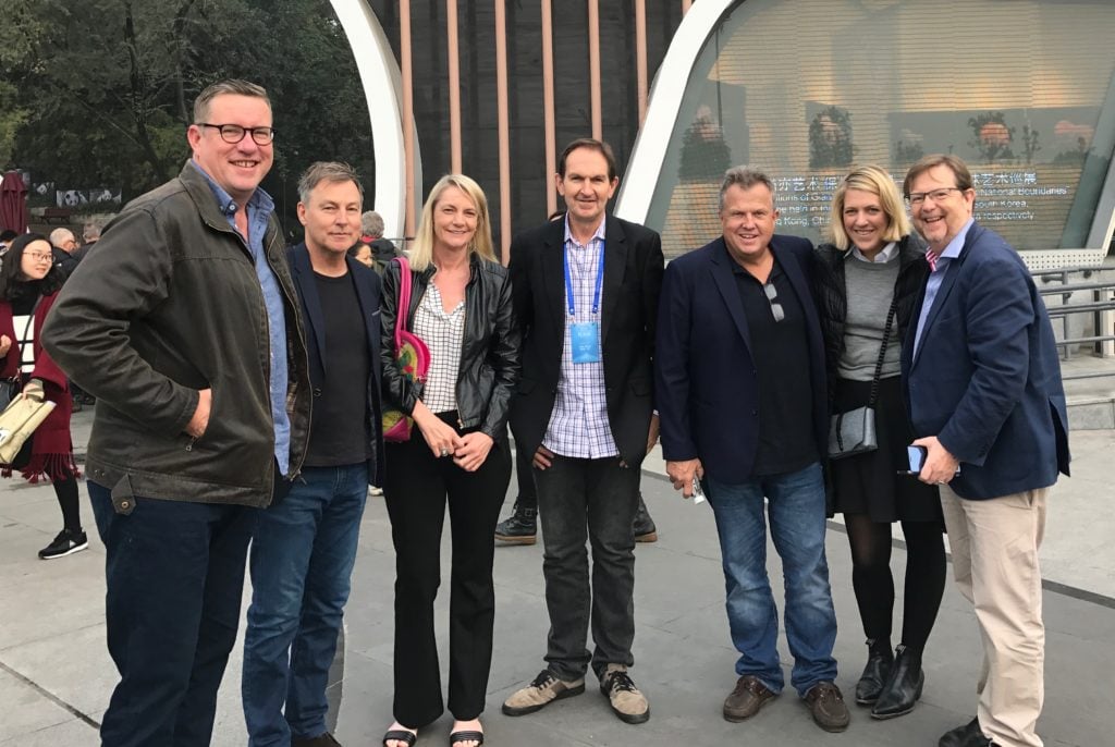 Some of the Australians on the tour [L-R]: Rob Raschke, Mark Furness, Colleen Egan, James Manning, Jeff Brown, Samantha Hutchison and Mark Hollands