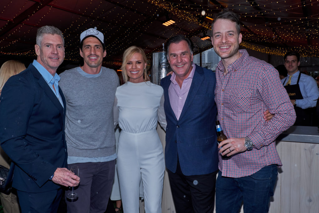 Michael Healy with Hamish and Andy, Sonia Kruger and their manager Mark Klemens