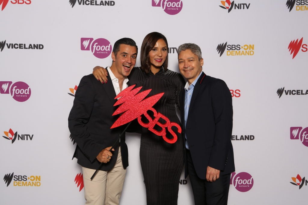 Ricardo Goncalves, Janice Peterson and Anton Enus of SBS World News