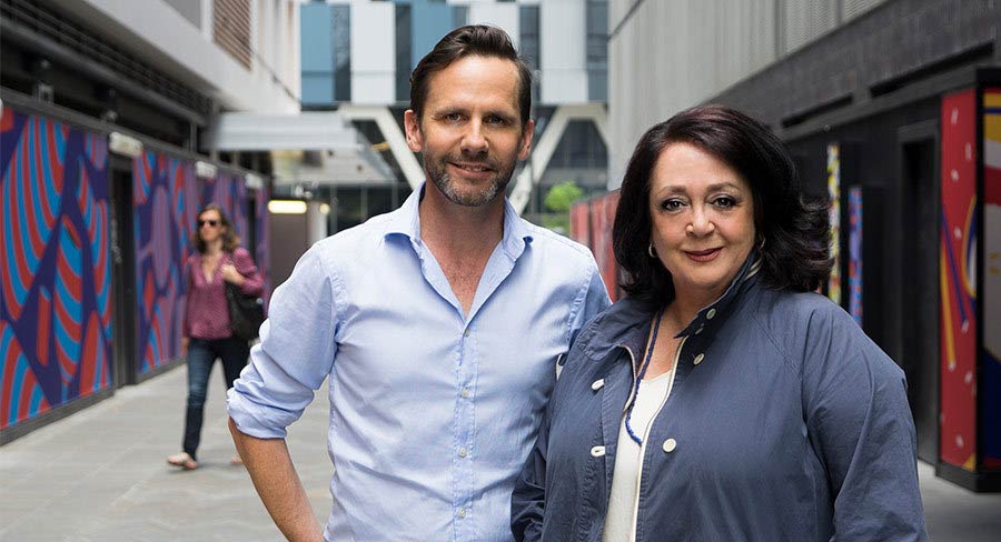 Robbie Buck and Wendy Harmer