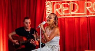 Rita Ora red room