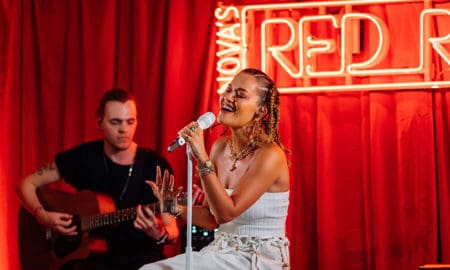 Rita Ora red room