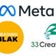 Meta, Meta, Trading Blak and 33 Creative logos