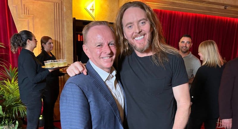 Upright - Foxtel's Brian Walsh with Tim Minchin