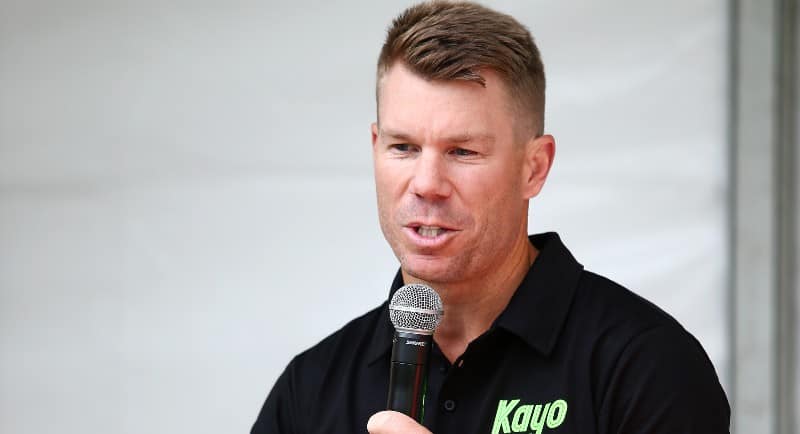 David Warner presenting