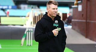 David Warner presenting