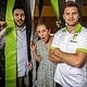 News Corp Australia - SuperCoach ambassador Heath Shaw with footy fan Adam Bliss, 2021 winner Emily Challis and 2022 winner JP Haigh