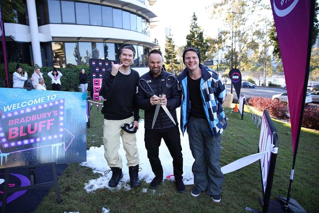 KIIS 97.3 Zach Mander, Steven Bradbury, Dom Fay - Ski Run Opening