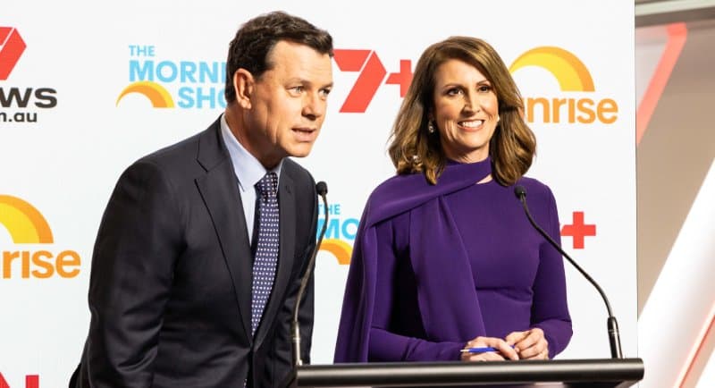 Natalie Barr and Mark Ferguson 7NEWS Studios Official Opening