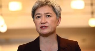 Australian foreign minister Penny Wong. Photograph- Dan Himbrechts:AAP Media Sanctions