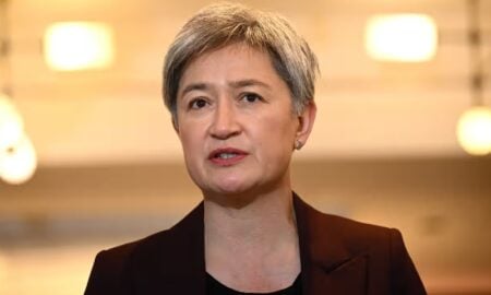 Australian foreign minister Penny Wong. Photograph- Dan Himbrechts:AAP Media Sanctions