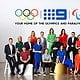 Paris 2024 commentators: Front row: James Bracey, Mitch Tomlinson, Ellie Cole, Ryan Williams, Brooke Boney, Sera Naiqama, Alex Cullen and Drew Mitchell Back row: Kerri Pottharst, Eddie McGuire, Leila McKinnon, Todd Woodbridge, Ally Langdon, Dylan Alcott, Sarah Abo, Karl Stefanovic, Georgie Parker, Kate Bates and Steve Hooker