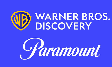 Warner Bros Discovery and Paramount logos