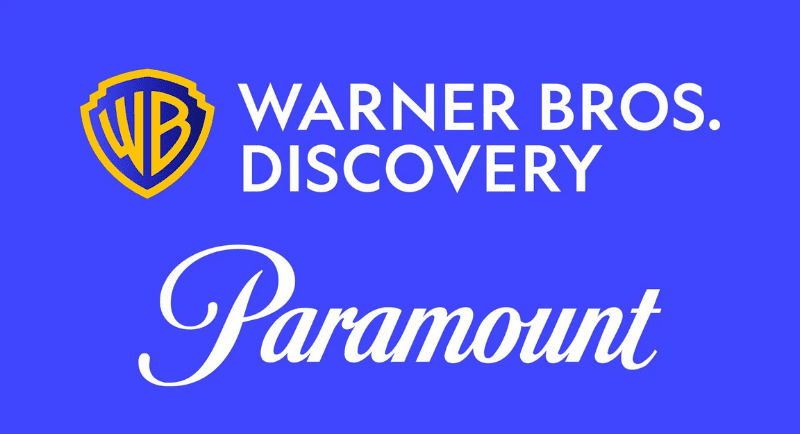 Warner Bros Discovery and Paramount logos