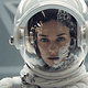 An AI image of an astronaut wearing a Prada designed spacesuit