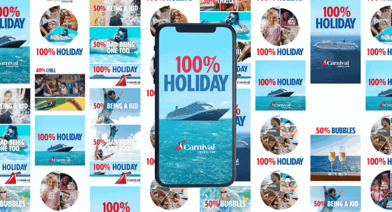 Carnival Cruise Line 100% Holiday campaign via Today the Brave