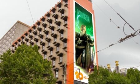 Network 10 Gladiators 3DA Billboard Bourke Street Melbourne via Paramount Australia and Cutting Edge - 15 Jan