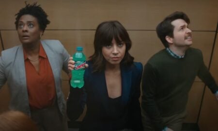 Aubrey Plaza having a blast by Mountain Dew, Super Bowl LVIII 2024 ads