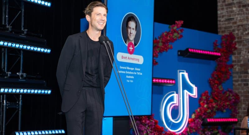 Brett Armstrong, general manager of global business solutions for Australia & New Zealand at TikTok at TikTok Australia Ad Awards 2024