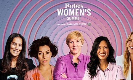 Forbes Australia 2024 Women's Summit - L to R - Sukhinder Singh Cassidy, Yael Stone, Robyn Denholm, Nicole Liu, Steph Claire Smith