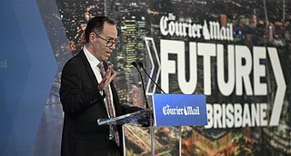 Jason Scott speaks at the News Corp Future Brisbane event