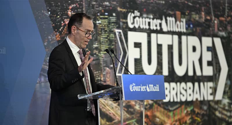 Jason Scott speaks at the News Corp Future Brisbane event