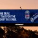 Tooheys out of home billboard by Thinkerbell inviting Travis Kelce to real footys as he touches down in Sydney for Taylor Swift concert