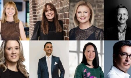 Next of the Best 2024 cross-industry panel - Gay Le Roi (IAB), Lindsey Evens (Special), Liana Dubos (Nine), Paul MacGregor (Val Morgan), Vanessa Hunt (ARN), Ryan Menzes (Group M Nexus), Samantha Cooke (Samsung Ads), Darren Woolley (Trinity P3)