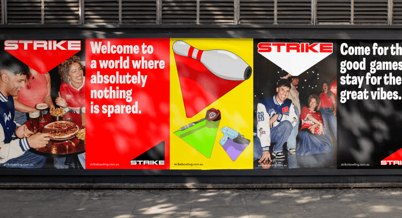 Funlab revamps Strike brand via FutureBrand Australia OOH