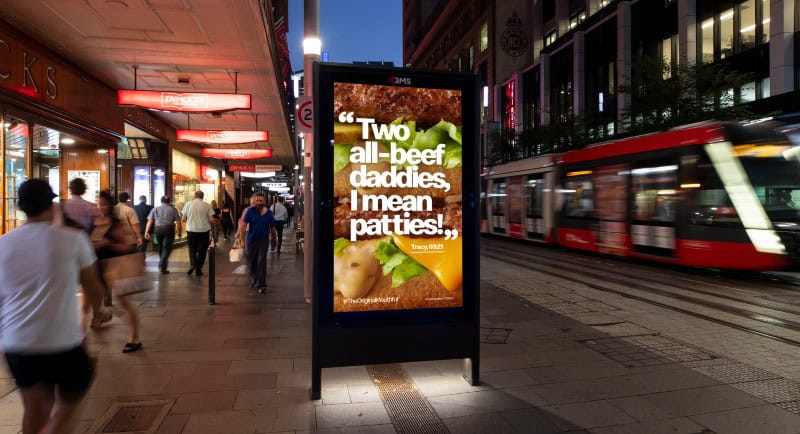 McDonald's Big Mac four second chant promotion via DDB Sydney and Snapchat OOH Fumble