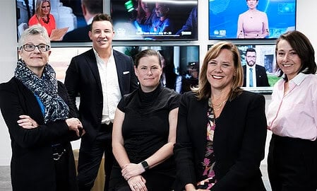 L-R Alicia Olson-Keating, Sam Buchanan, Donna Lennox, Karen Halligan and Sophie Madden VOZ