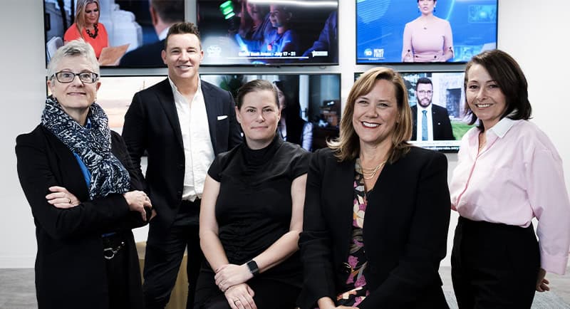 L-R Alicia Olson-Keating, Sam Buchanan, Donna Lennox, Karen Halligan and Sophie Madden VOZ