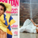 Cover of Cosmopolitan and man lying on ground