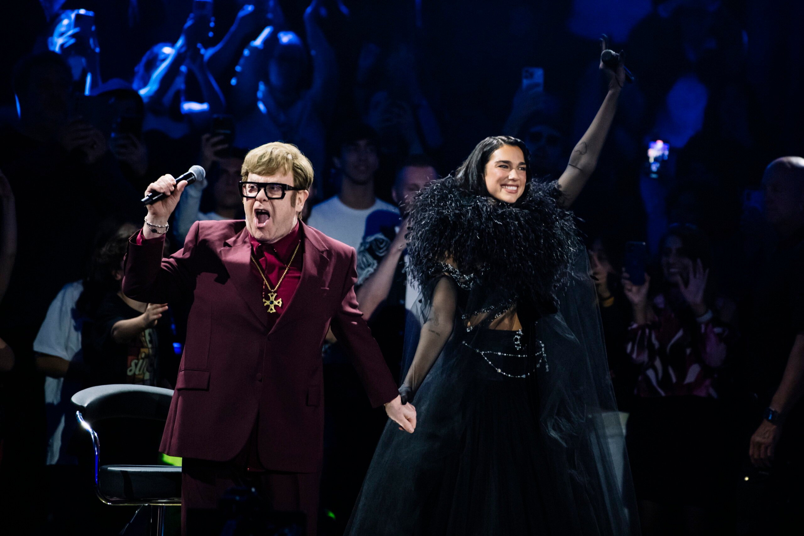 Sir Elton John and Dua Lipa.