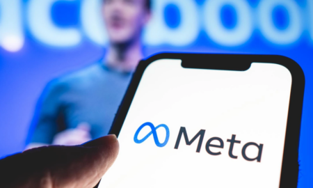 Meta mobile phone stock image