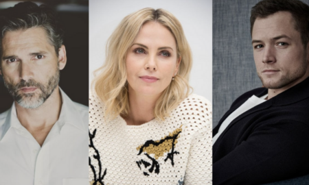 Eric Bana, Charlize Theron and Taron Egerton.