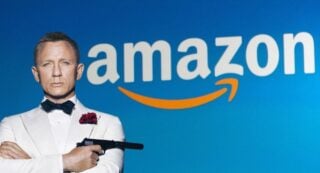 James Bond and Amazon logo.