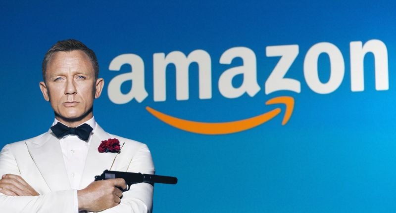 James Bond and Amazon logo.