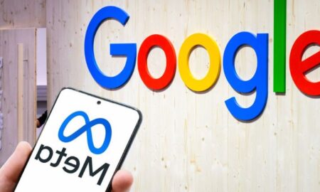 Google and Meta logos.