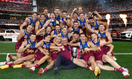 Brisbane Lions after celebrating winning the AFL Grand Final 2024
