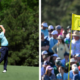 Cameron Smith playing golf and Masters flag