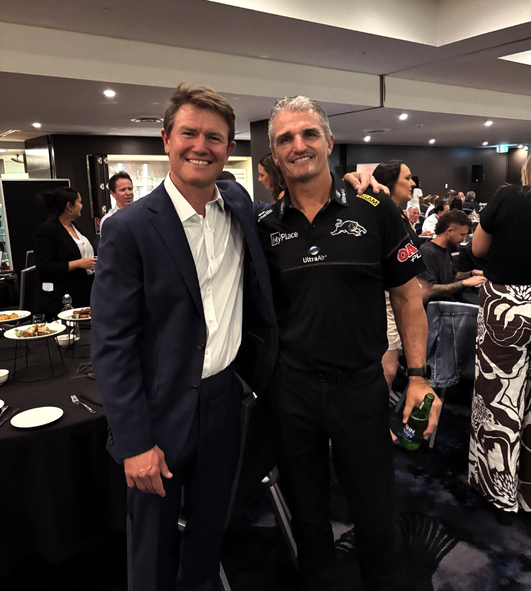 Alex Cullen shared this photo of him with Penrith Panther's coach Ivan Cleary on his Instagram.